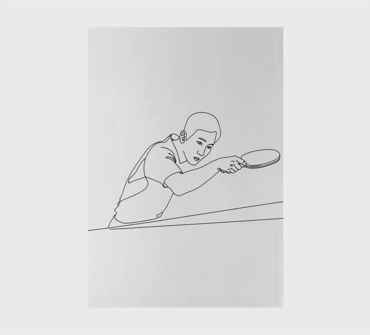 Table Tennis Player - Minimalist Line Art notebook by Viv Line Art