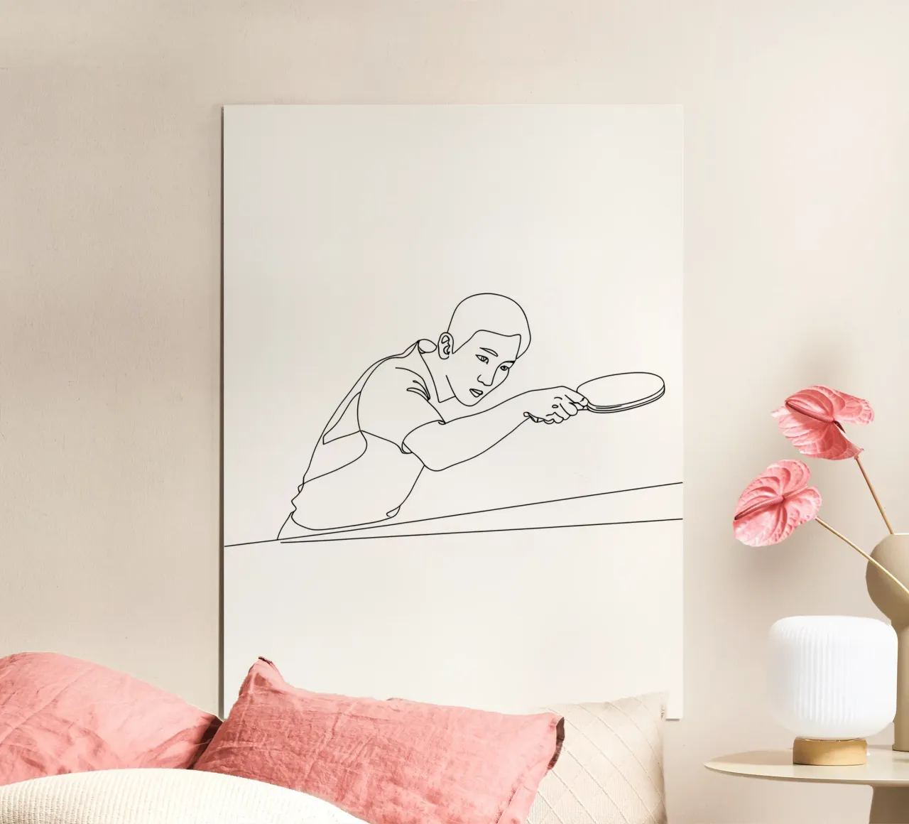Table Tennis Player - Minimalist Line Art poster by Viv Line Art