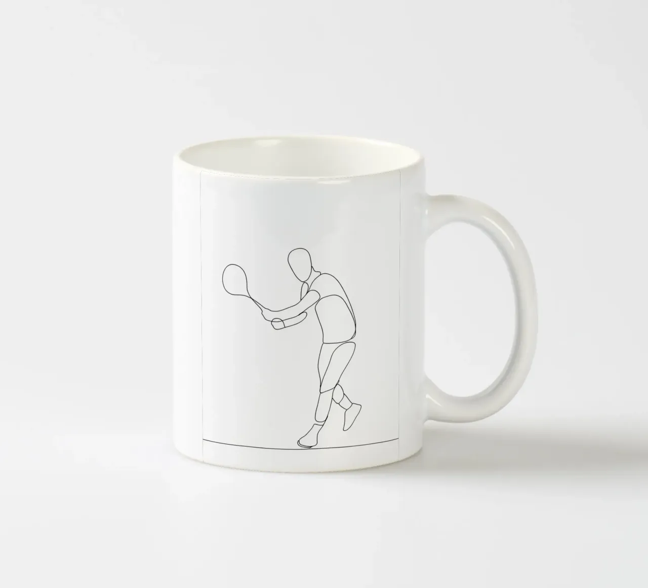 Giocatore di tennis - Line art minimalista tazza in ceramica da Viv Line Art