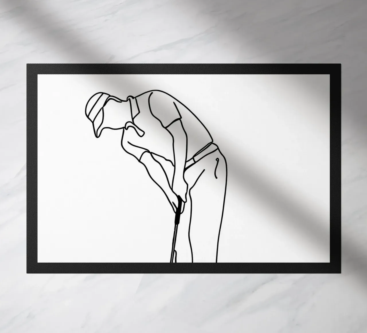 Golfer - Minimalist Line Art doormat by Viv Line Art