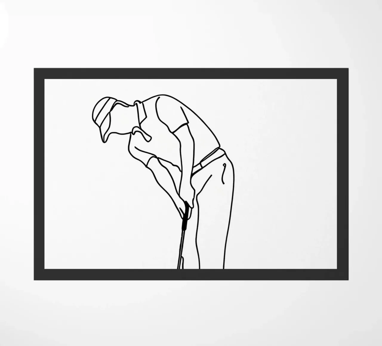 Golfer - Minimalist Line Art doormat by Viv Line Art