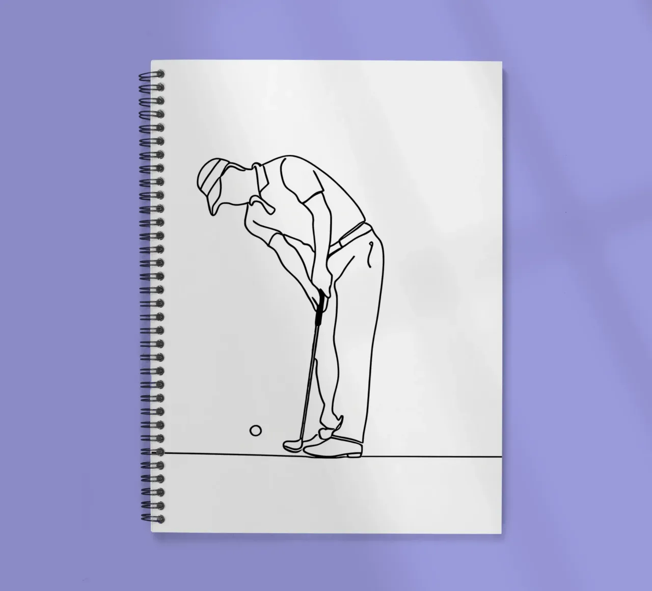 Golfer - Minimalist Line Art spiral notebook by Viv Line Art