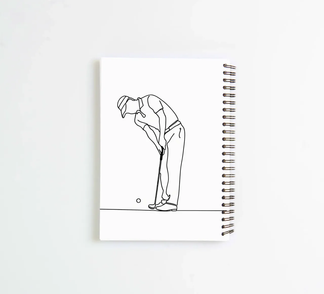Golfer - Minimalist Line Art spiral notebook by Viv Line Art