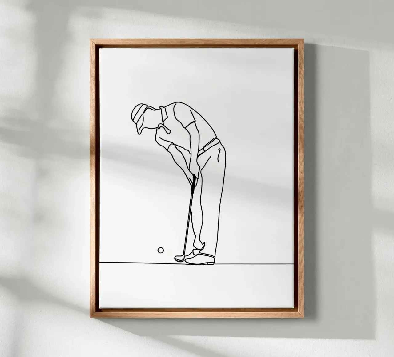 Golfer - Minimalist Line Art canvas with Floater frame by Viv Line Art