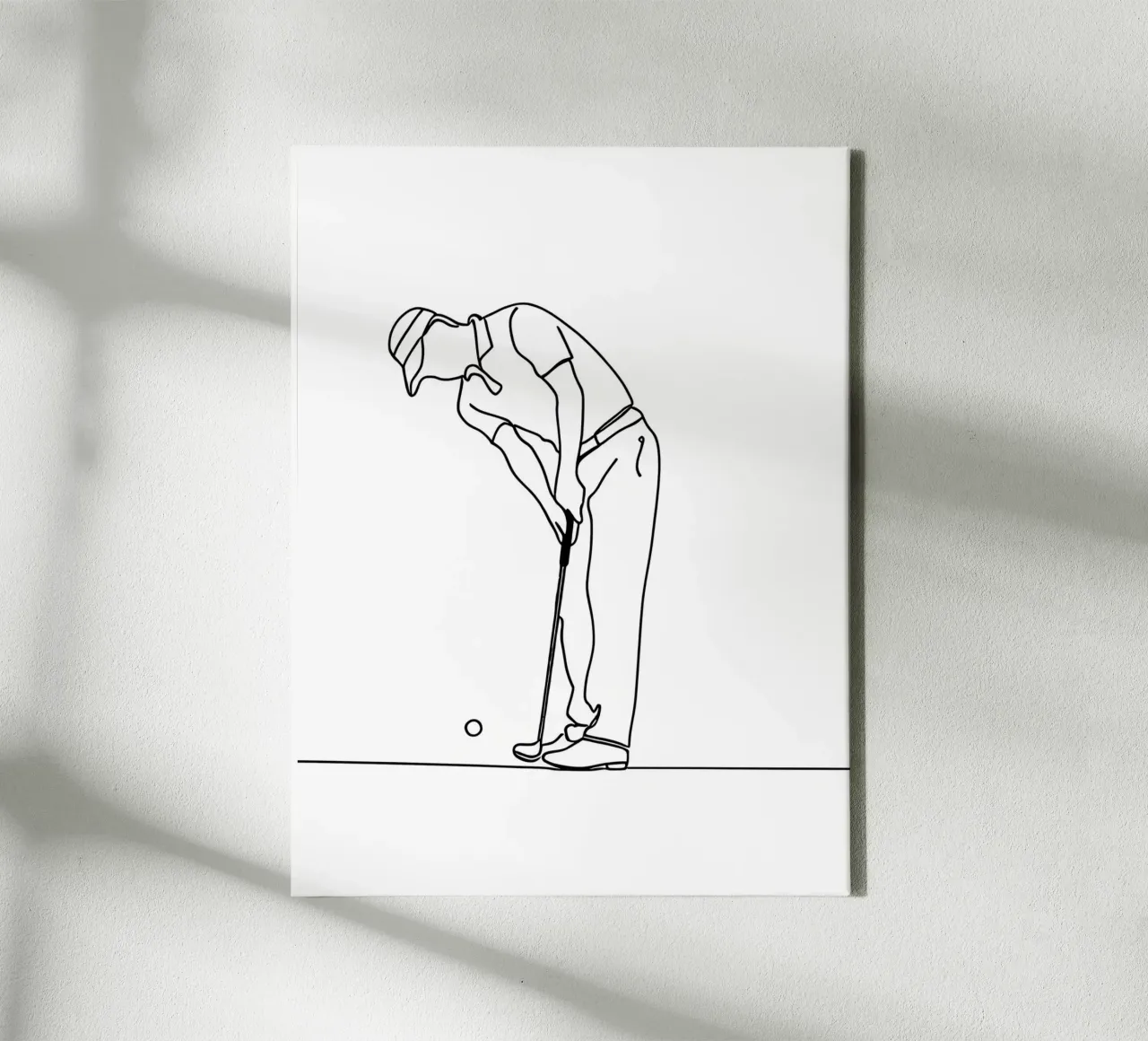 Golfer - Minimalist Line Art canvas with Floater frame by Viv Line Art