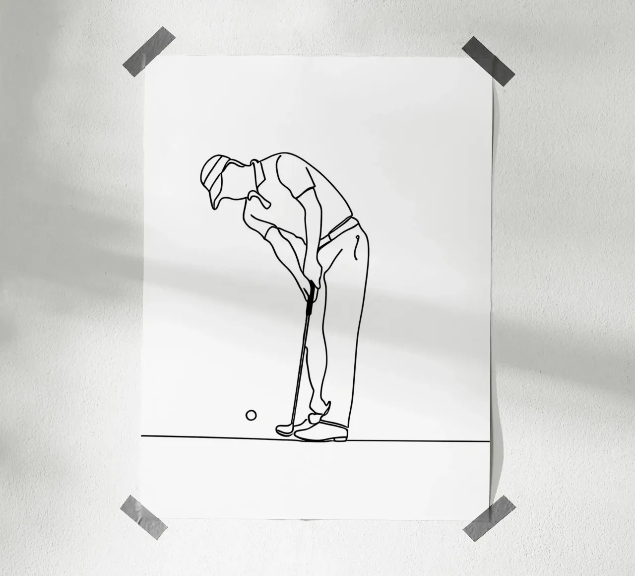 Golfer - Minimalist Line Art hahnemühle by Viv Line Art