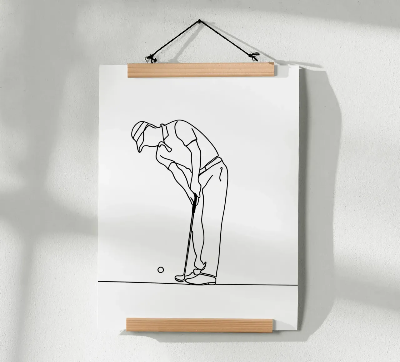 Golfer - Minimalist Line Art hahnemühle by Viv Line Art