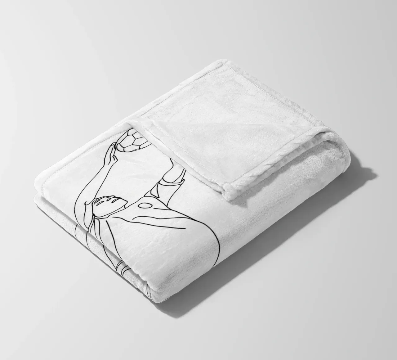 Goalkeeper Soccer - Minimalist Line Art fleece blanket by Viv Line Art