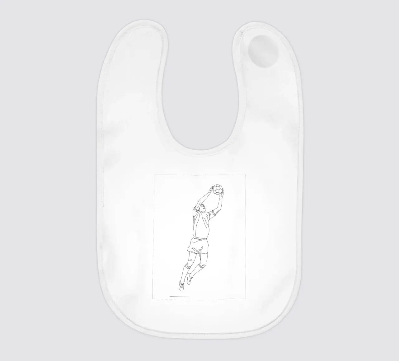 Portiere di calcio - Line Art minimalista bavaglino da Viv Line Art