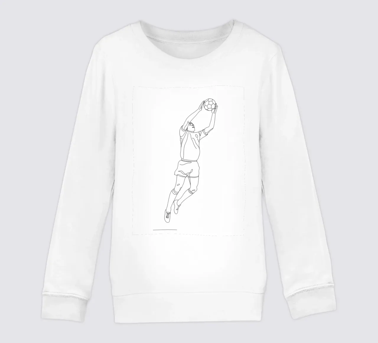 Portiere di calcio - Line Art minimalista felpa bambino da Viv Line Art