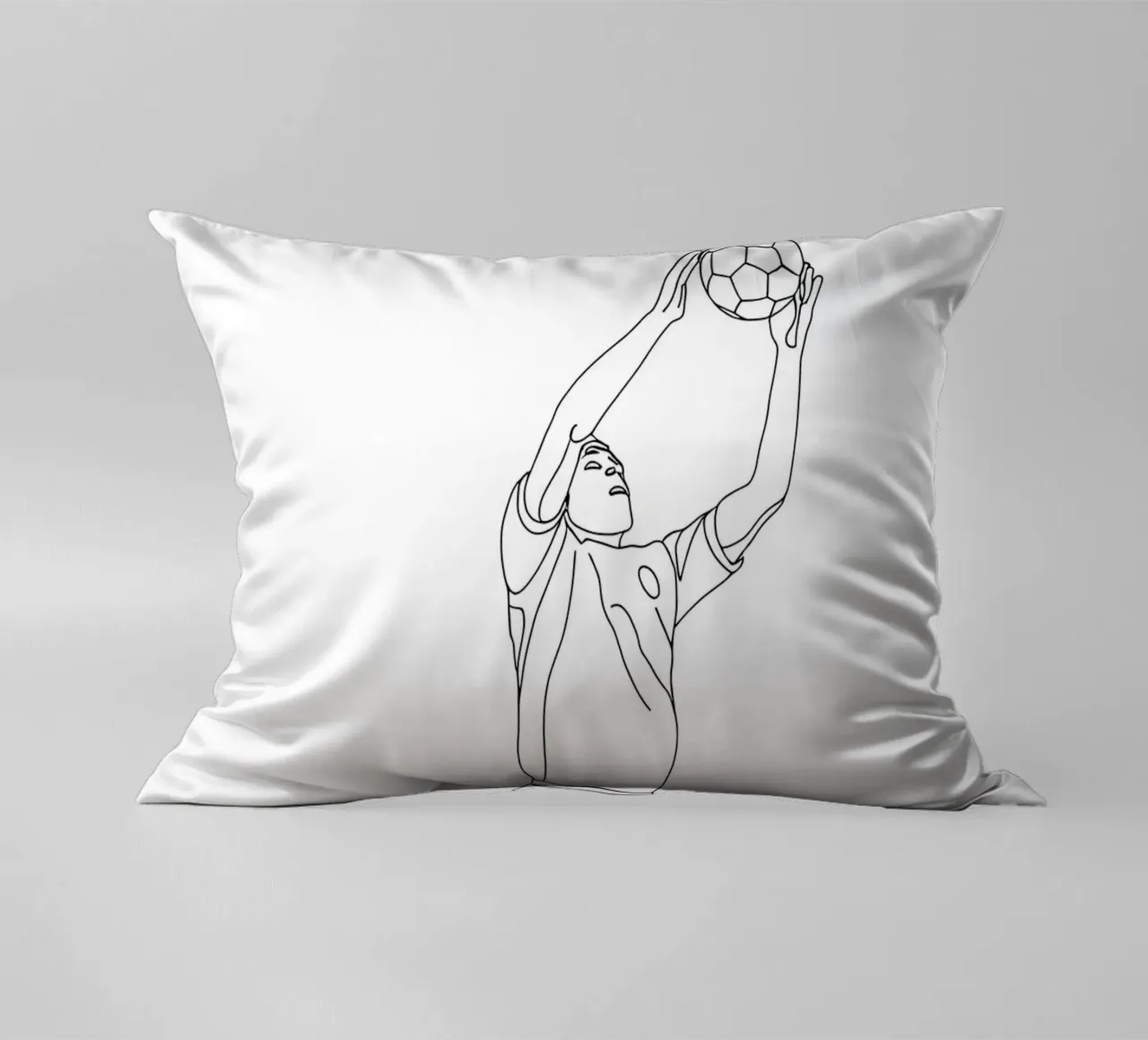 Goalkeeper Soccer - Minimalist Line Art decorative cushion by Viv Line Art