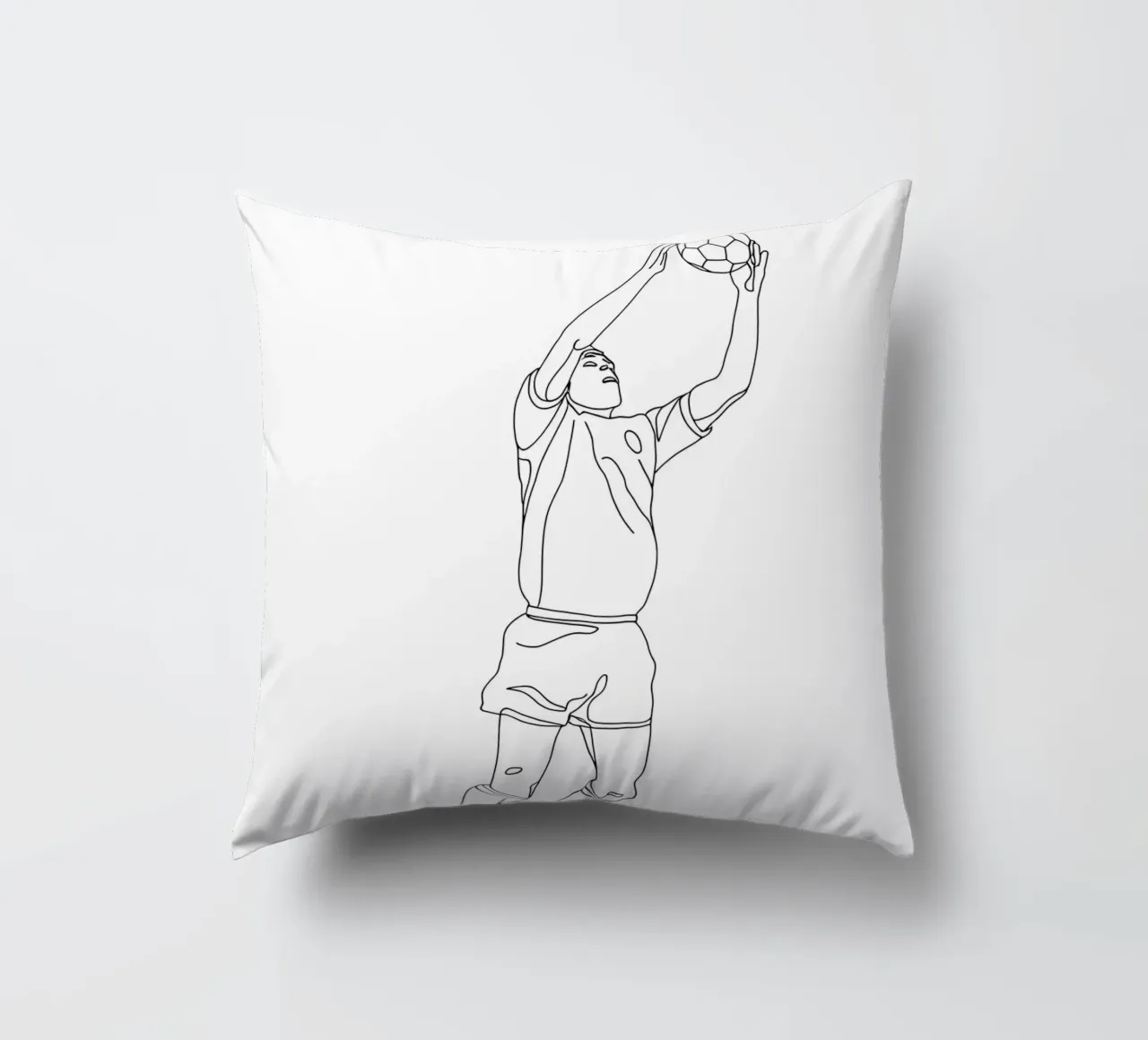 Goalkeeper Soccer - Minimalist Line Art decorative cushion by Viv Line Art