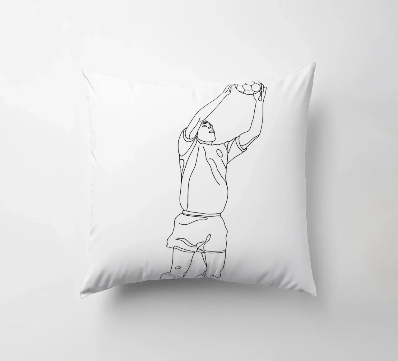 Goalkeeper Soccer - Minimalist Line Art decorative cushion by Viv Line Art