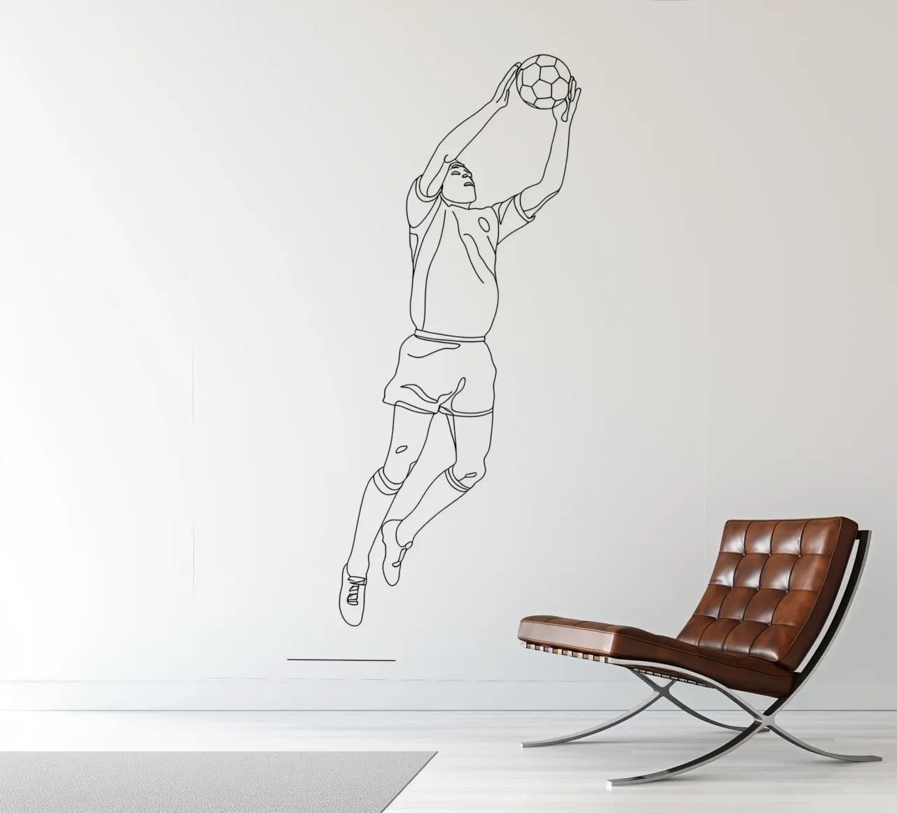 Goalkeeper Soccer - Minimalist Line Art photo wallpaper by Viv Line Art