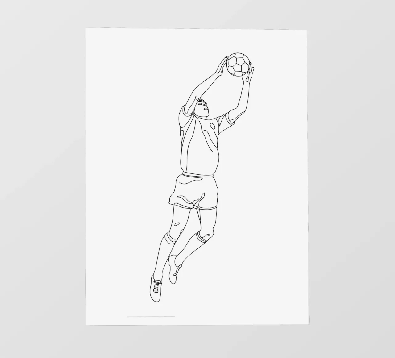 Goalkeeper Soccer - Minimalist Line Art photo wallpaper by Viv Line Art