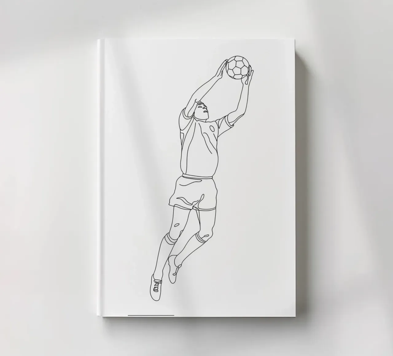 Gardien de but - Minimalist Line Art carnet de notes de Viv Line Art