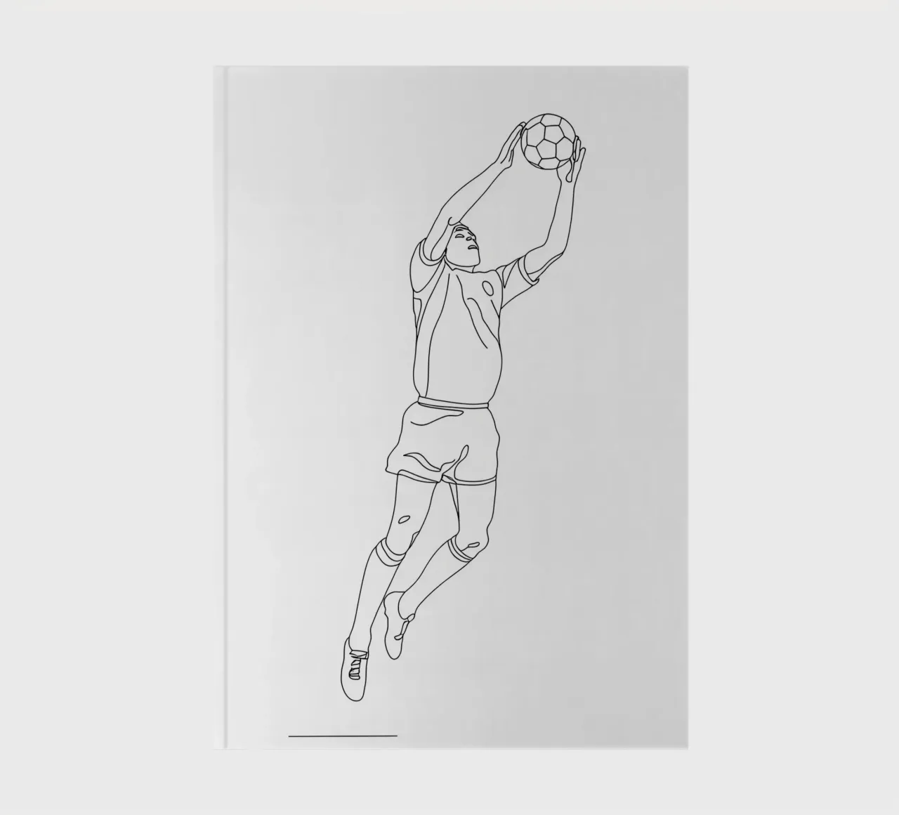 Gardien de but - Minimalist Line Art carnet de notes de Viv Line Art