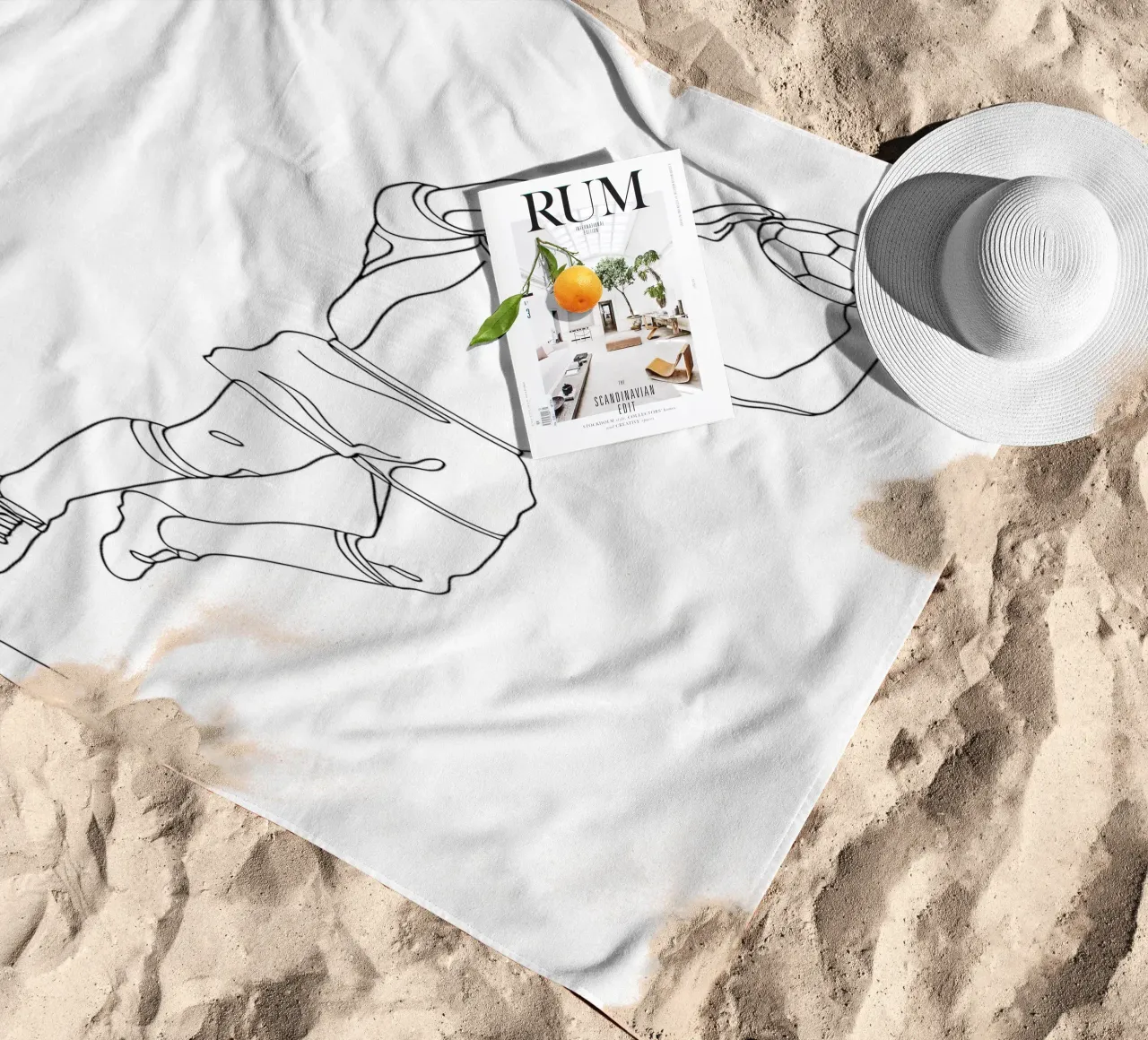 Portiere di calcio - Line Art minimalista telo mare da Viv Line Art