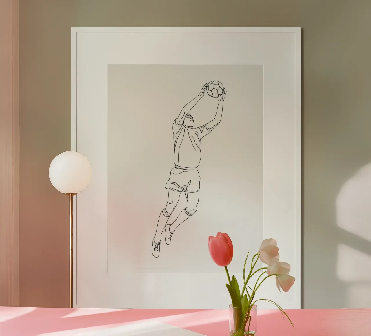 Goalkeeper Soccer - Minimalist Line Art hahnemühle by Viv Line Art
