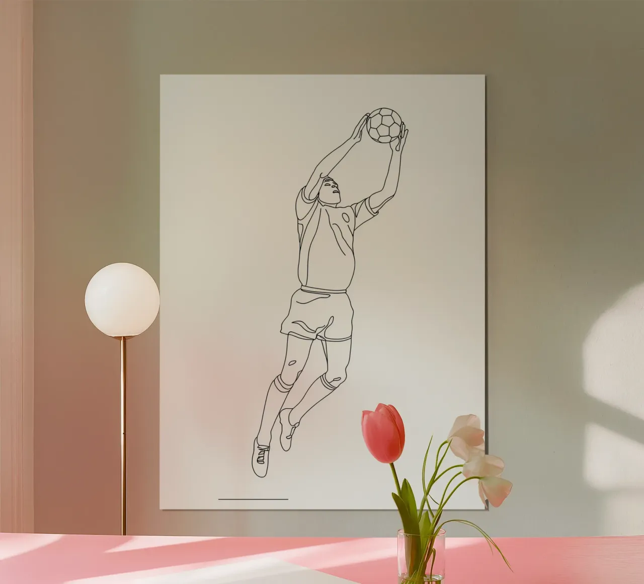 Goalkeeper Soccer - Minimalist Line Art hahnemühle by Viv Line Art