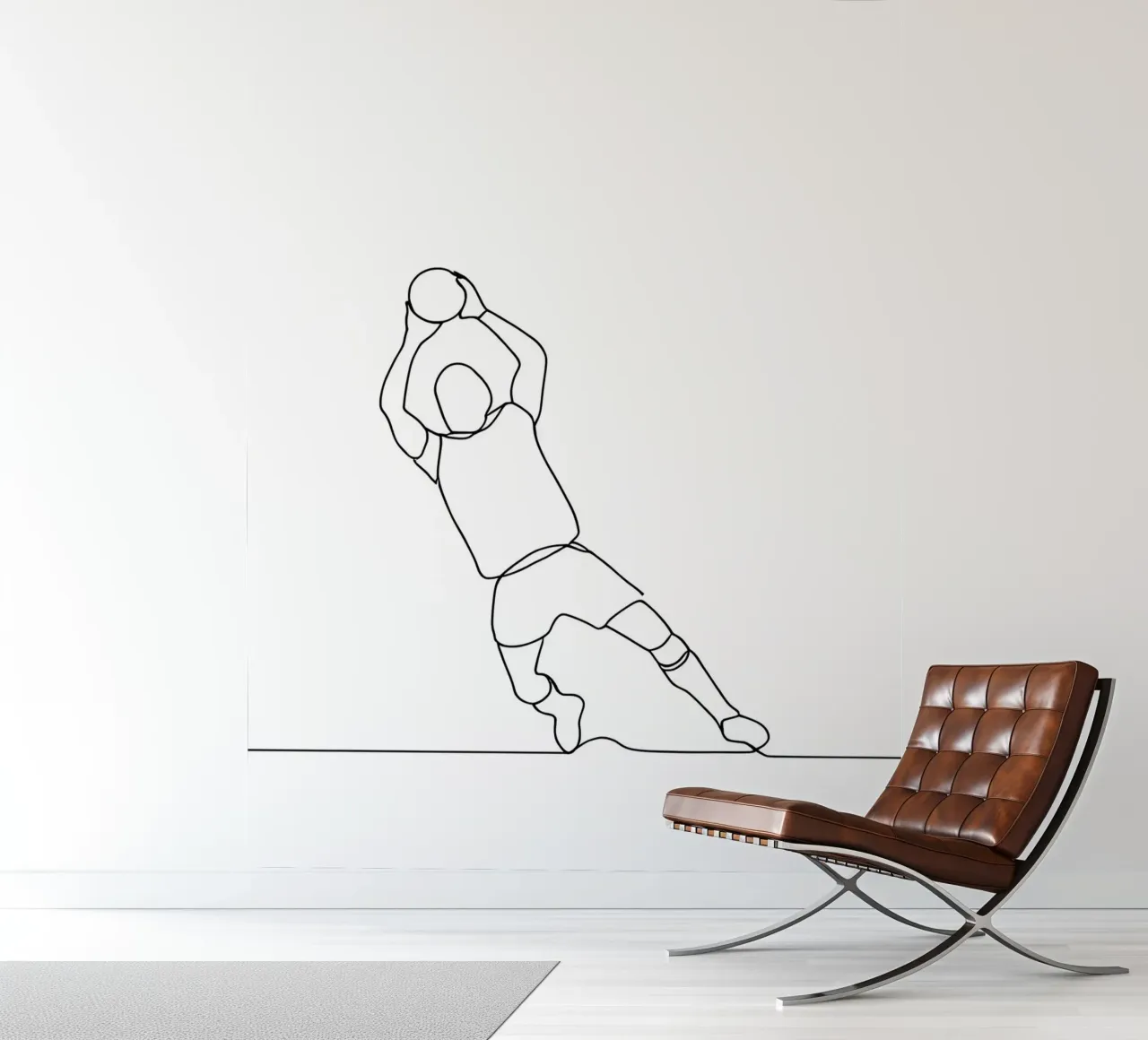 Goalkeeper - Minimalist Line Art photo wallpaper by Viv Line Art
