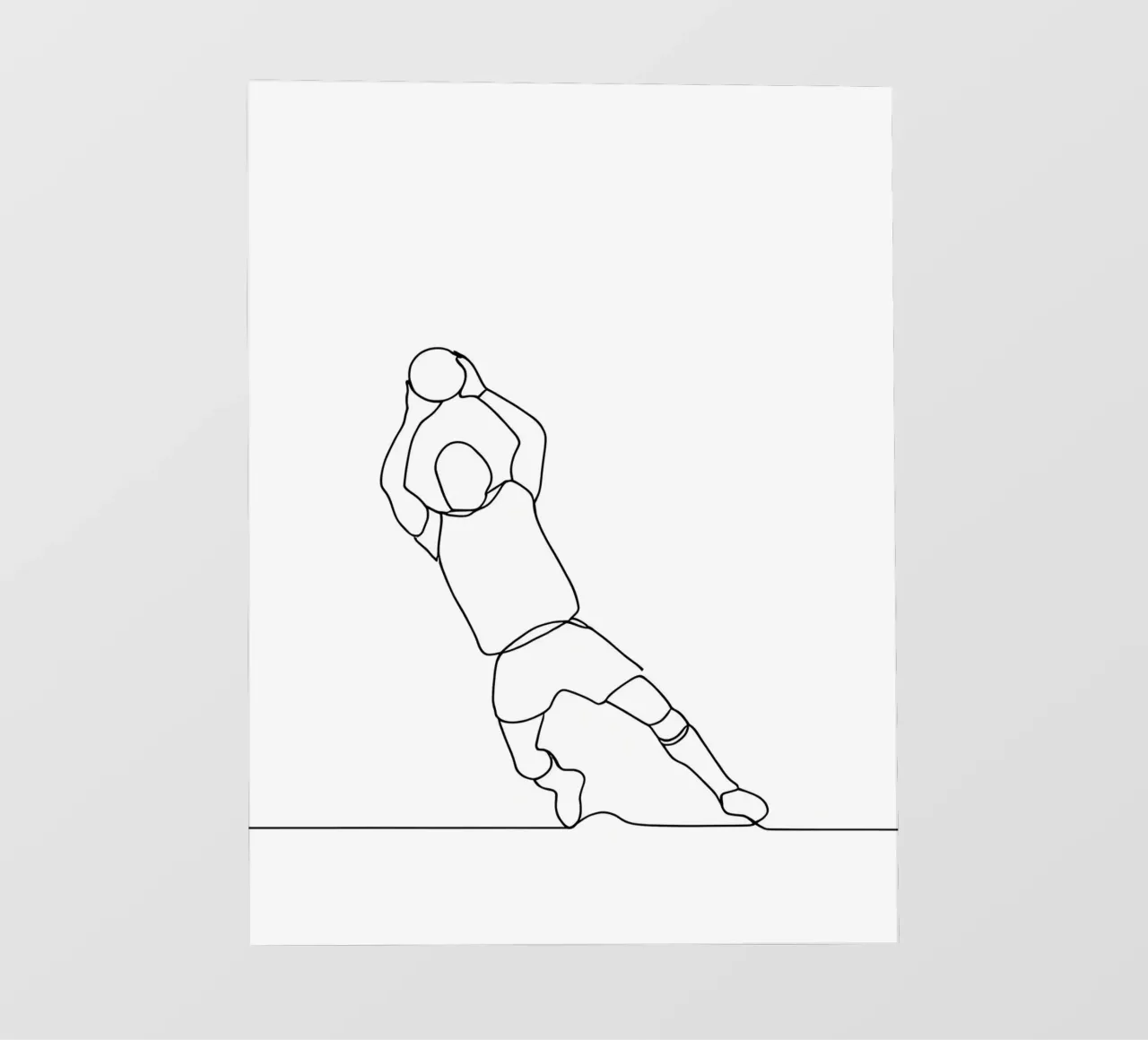 Goalkeeper - Minimalist Line Art photo wallpaper by Viv Line Art