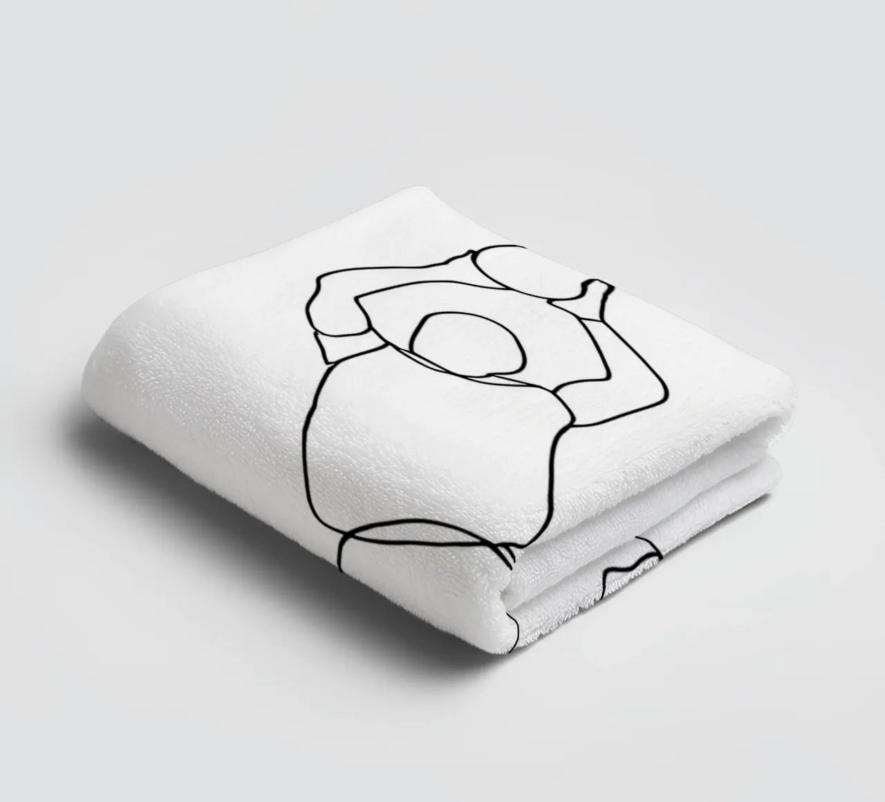 Gardien de but - Dessin au trait minimaliste serviette de bain de Viv Line Art