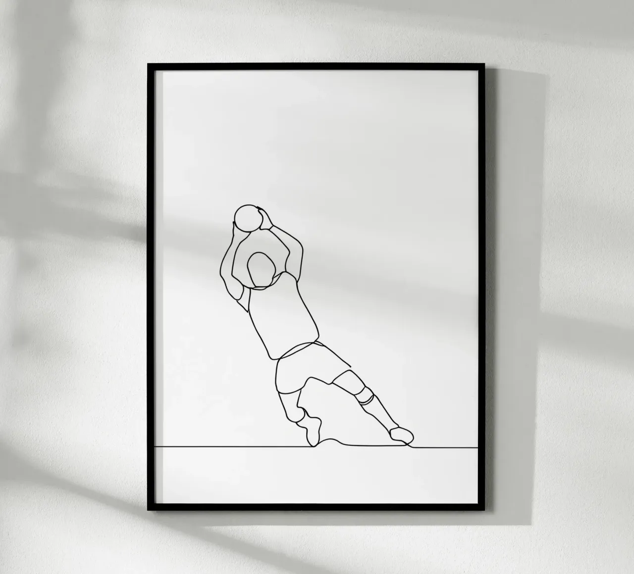 Gardien de but - Dessin au trait minimaliste hahnemühle de Viv Line Art