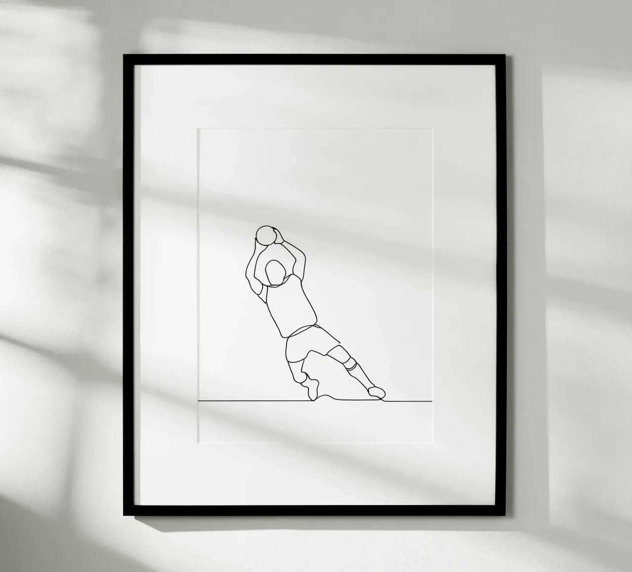 Gardien de but - Dessin au trait minimaliste hahnemühle de Viv Line Art