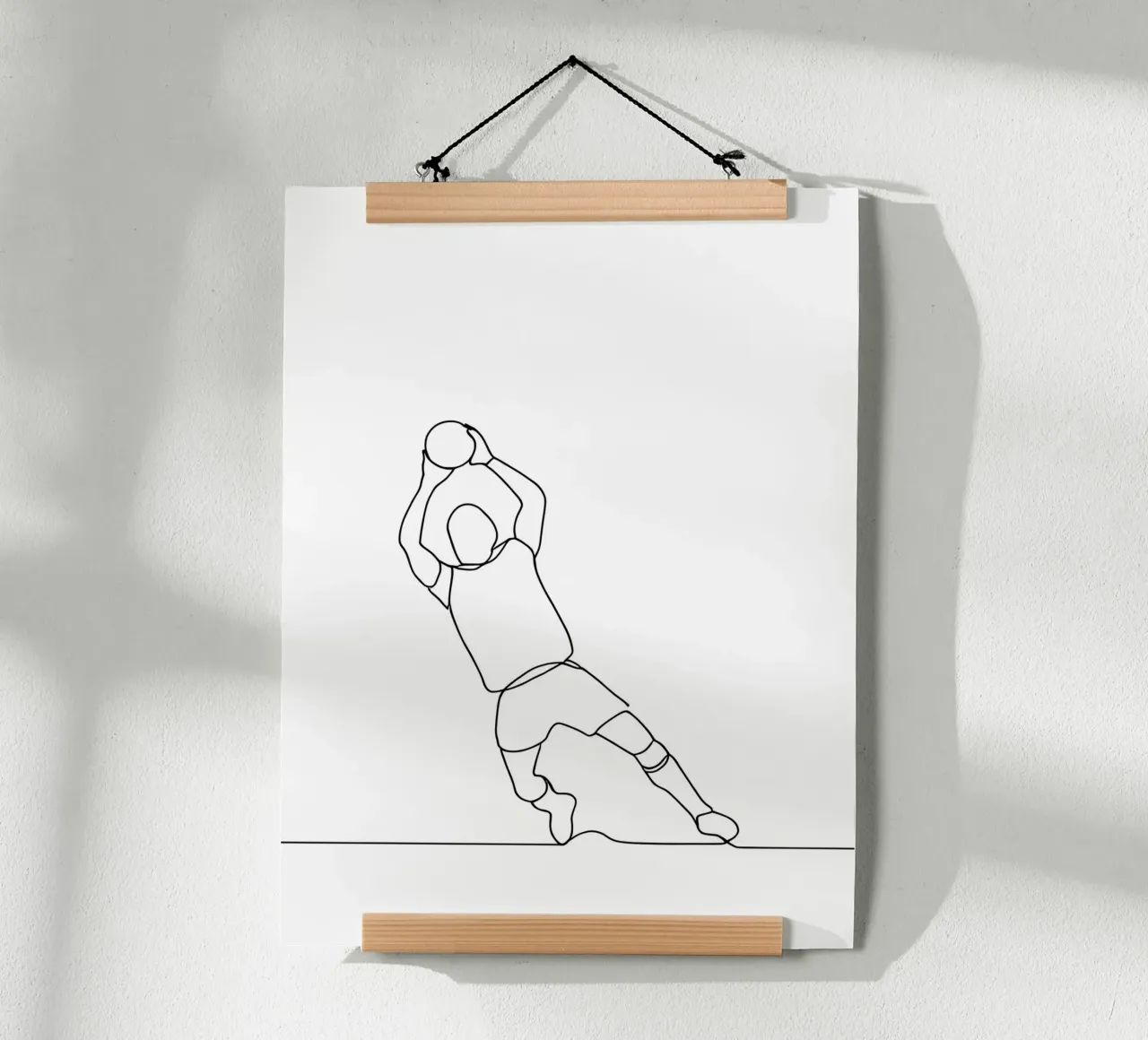 Gardien de but - Dessin au trait minimaliste hahnemühle de Viv Line Art