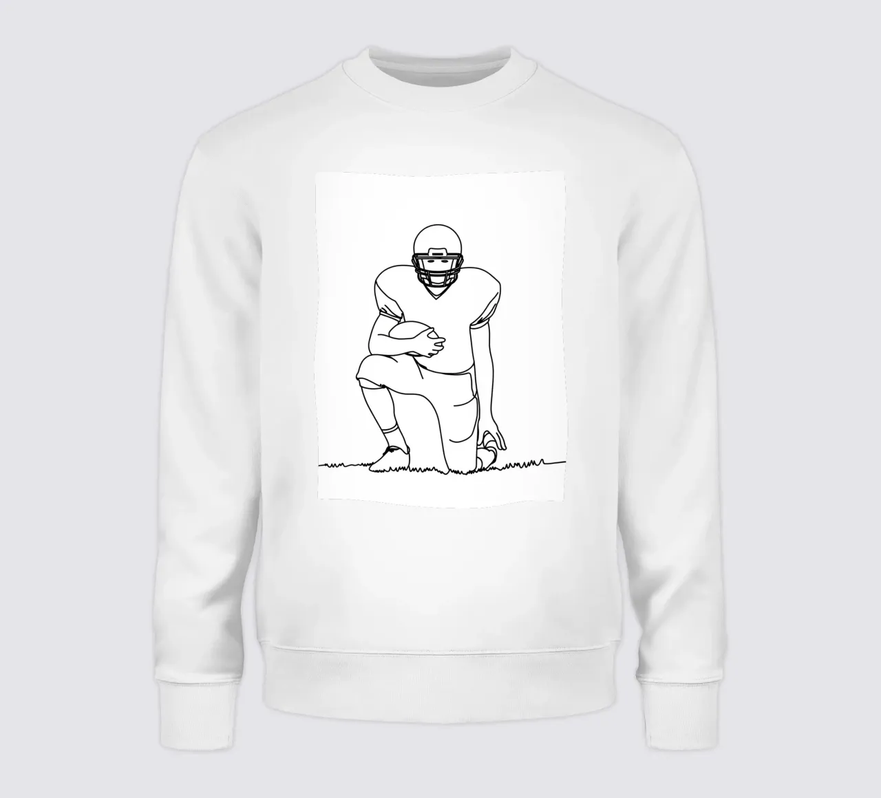 Giocatore di calcio pronto - Line art minimalista felpa da Viv Line Art