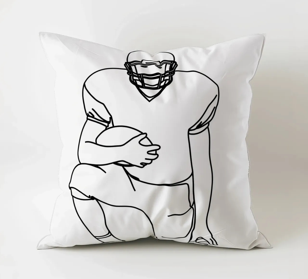 Giocatore di calcio pronto - Line art minimalista cuscino da Viv Line Art