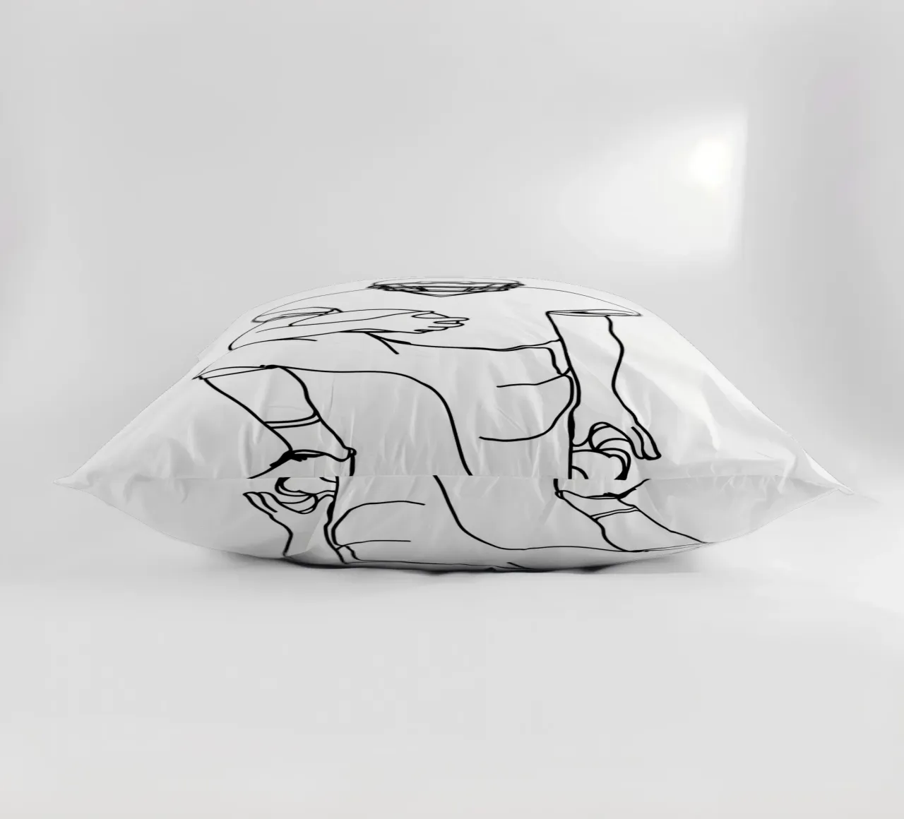 Giocatore di calcio pronto - Line art minimalista cuscino da Viv Line Art