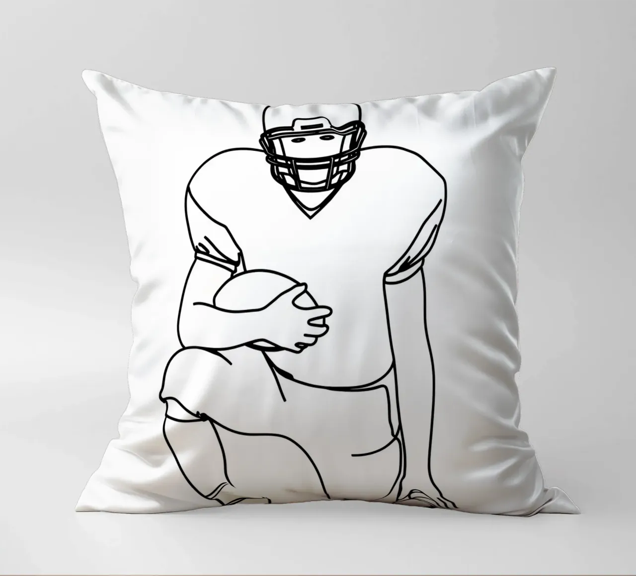 Giocatore di calcio pronto - Line art minimalista cuscino da Viv Line Art