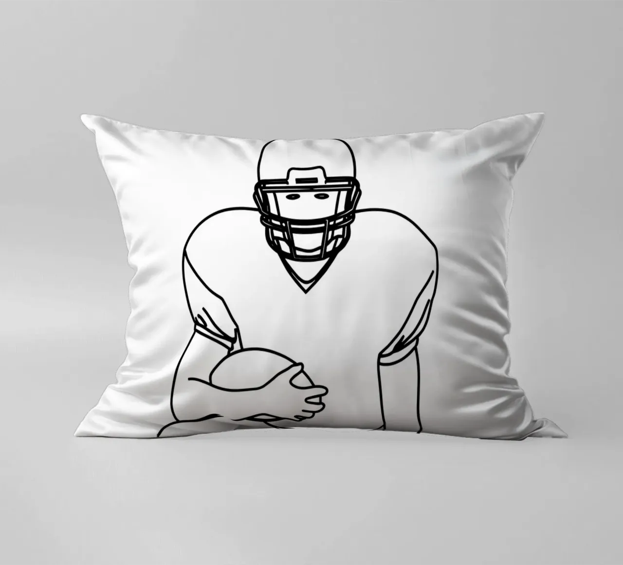 Giocatore di calcio pronto - Line art minimalista cuscino da Viv Line Art