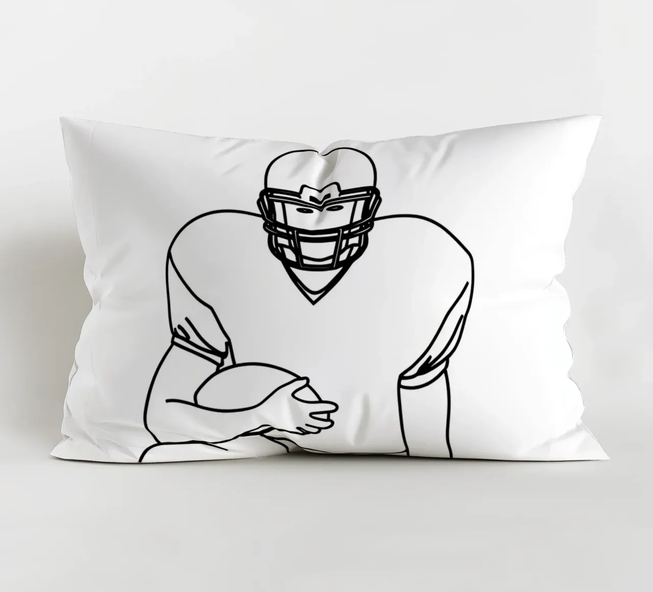 Giocatore di calcio pronto - Line art minimalista cuscino da Viv Line Art