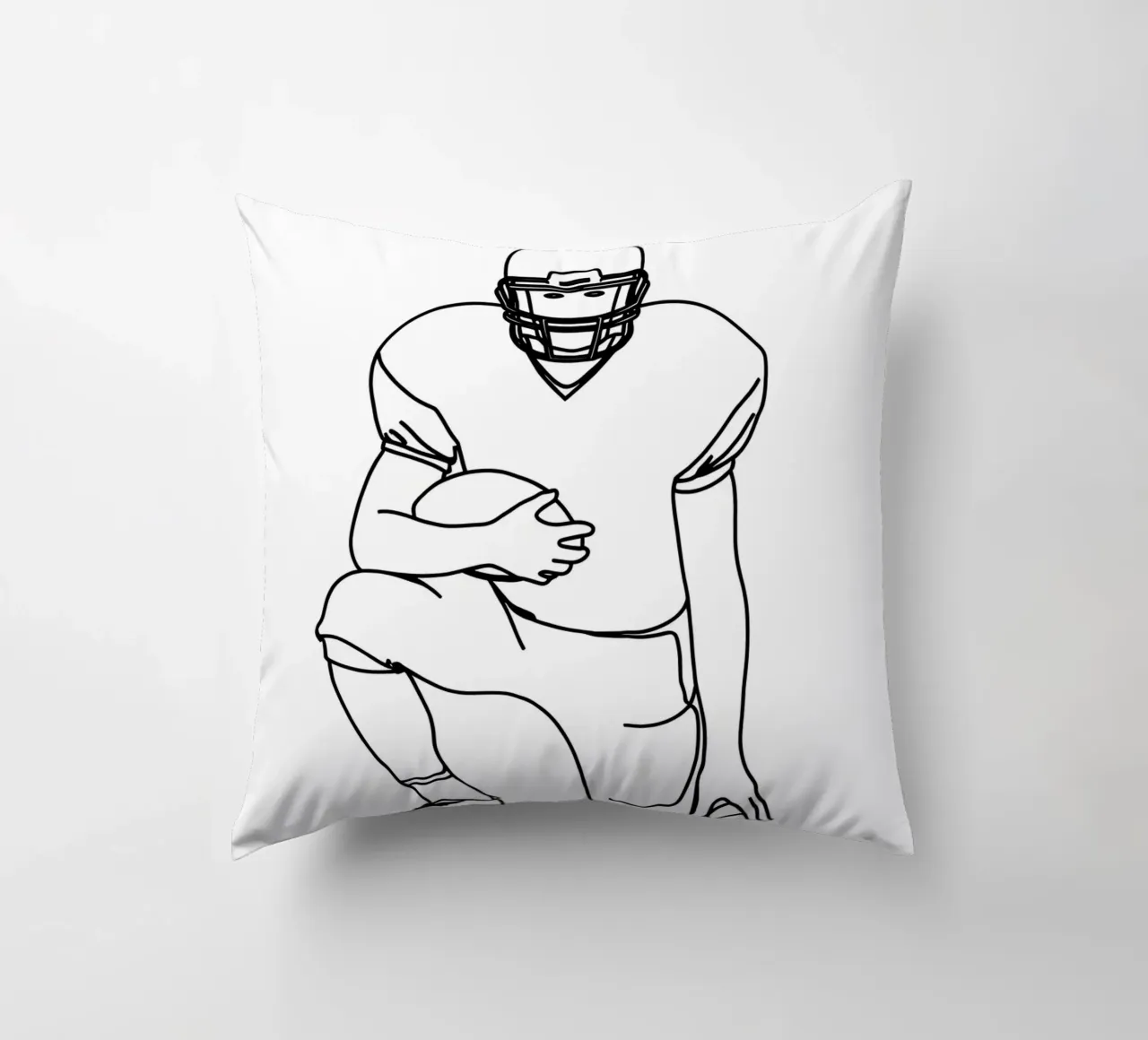 Giocatore di calcio pronto - Line art minimalista cuscino da Viv Line Art