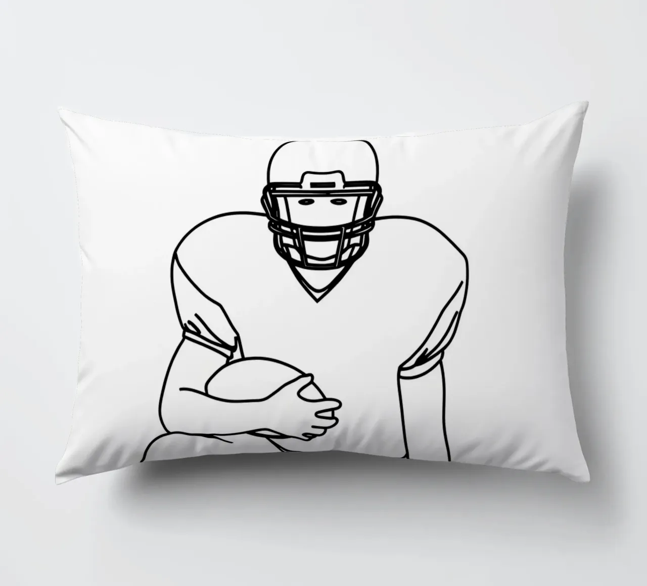 Giocatore di calcio pronto - Line art minimalista cuscino da Viv Line Art