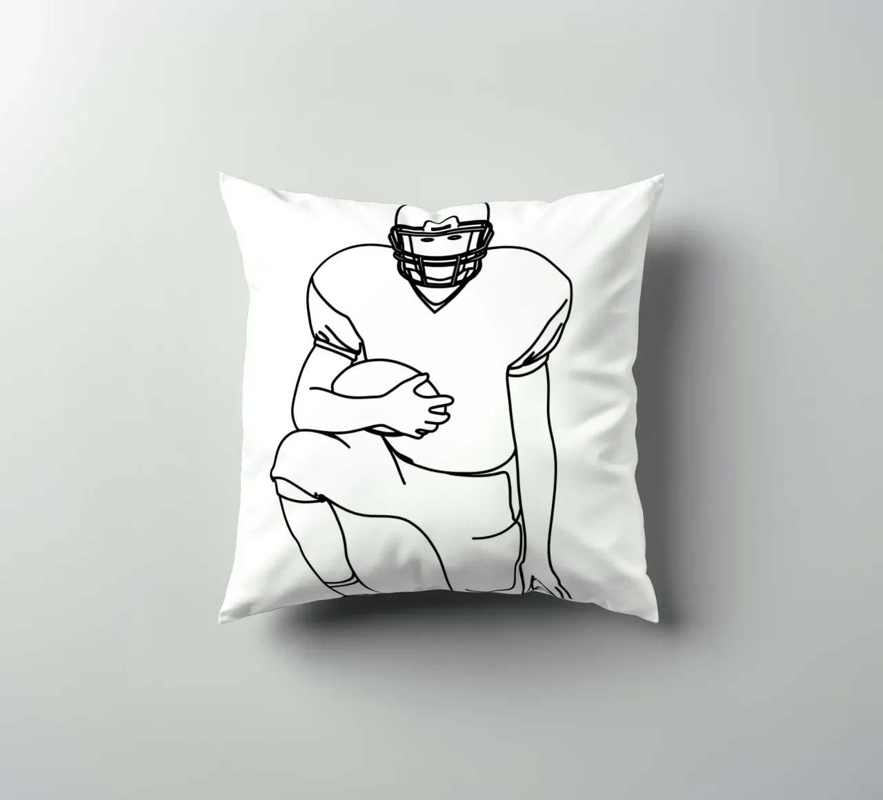 Giocatore di calcio pronto - Line art minimalista cuscino da Viv Line Art
