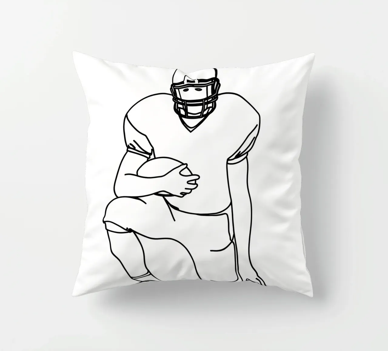 Giocatore di calcio pronto - Line art minimalista cuscino da Viv Line Art