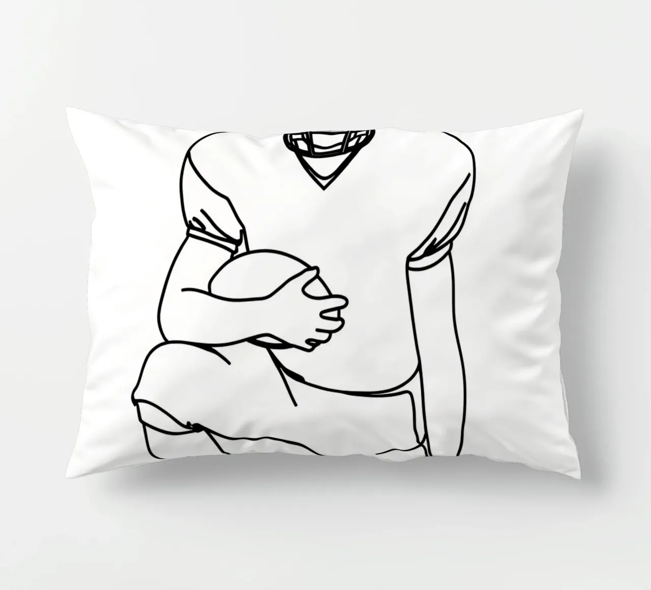 Giocatore di calcio pronto - Line art minimalista cuscino da Viv Line Art