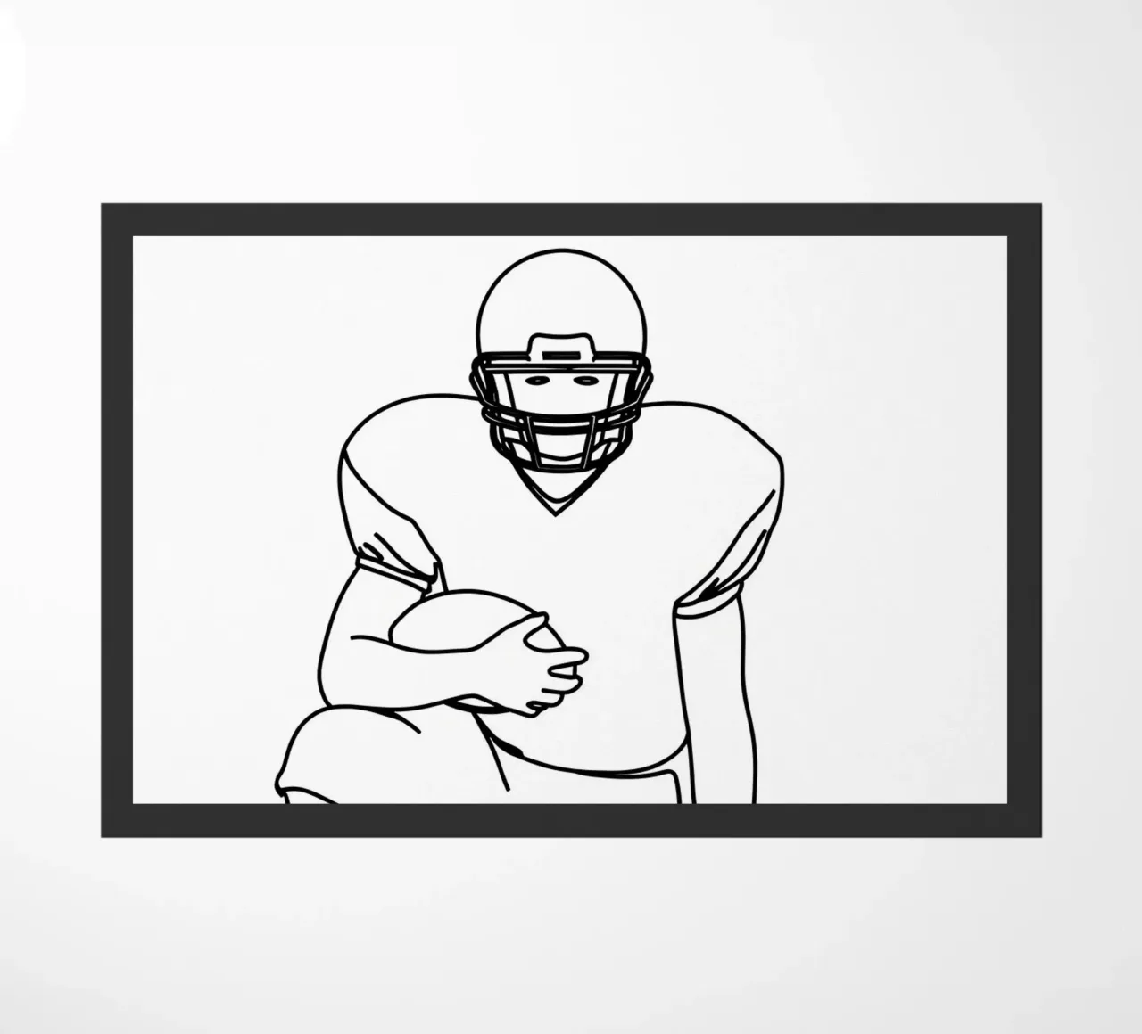 Giocatore di calcio pronto - Line art minimalista zerbino da Viv Line Art