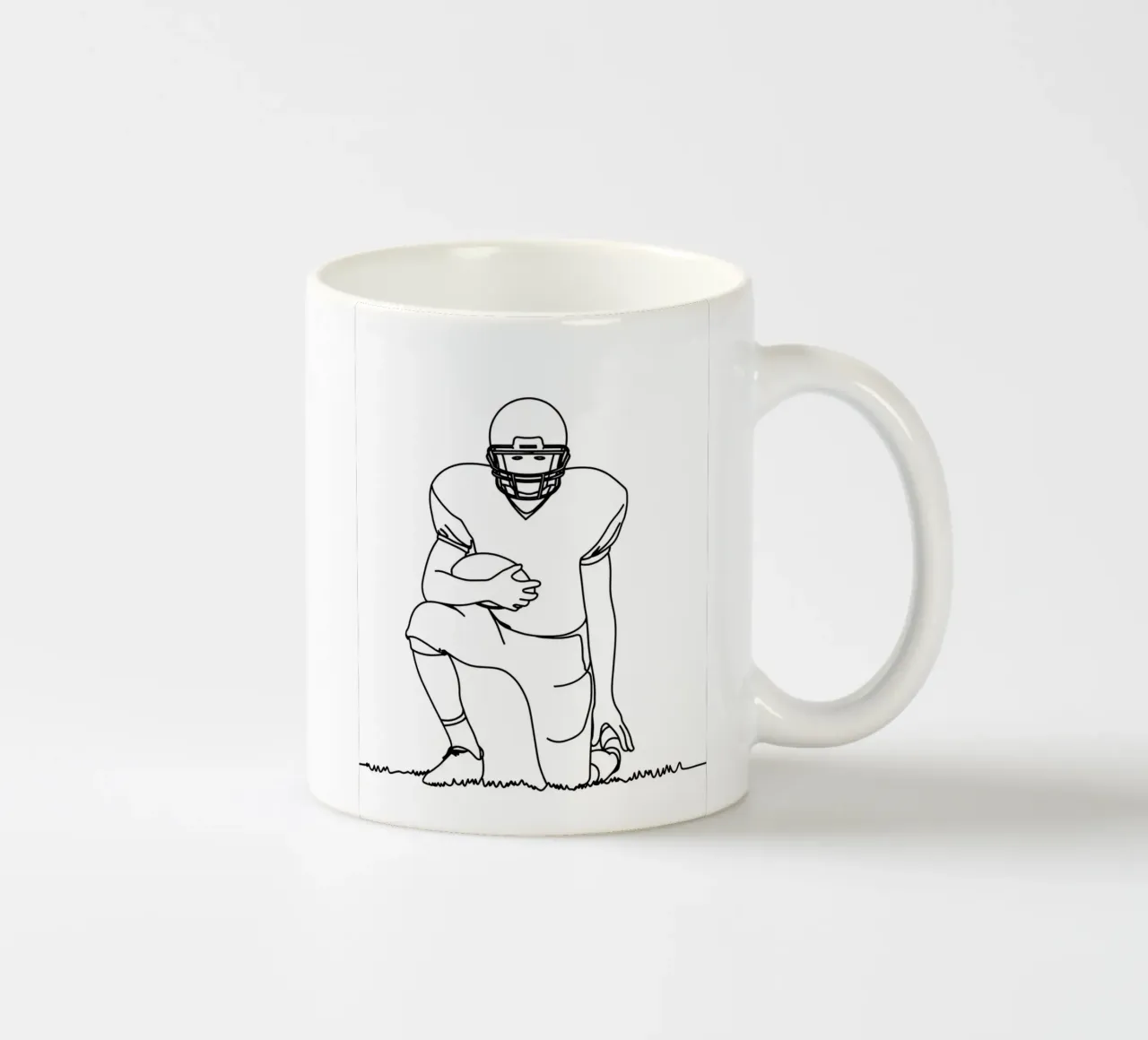 Giocatore di calcio pronto - Line art minimalista tazza in ceramica da Viv Line Art