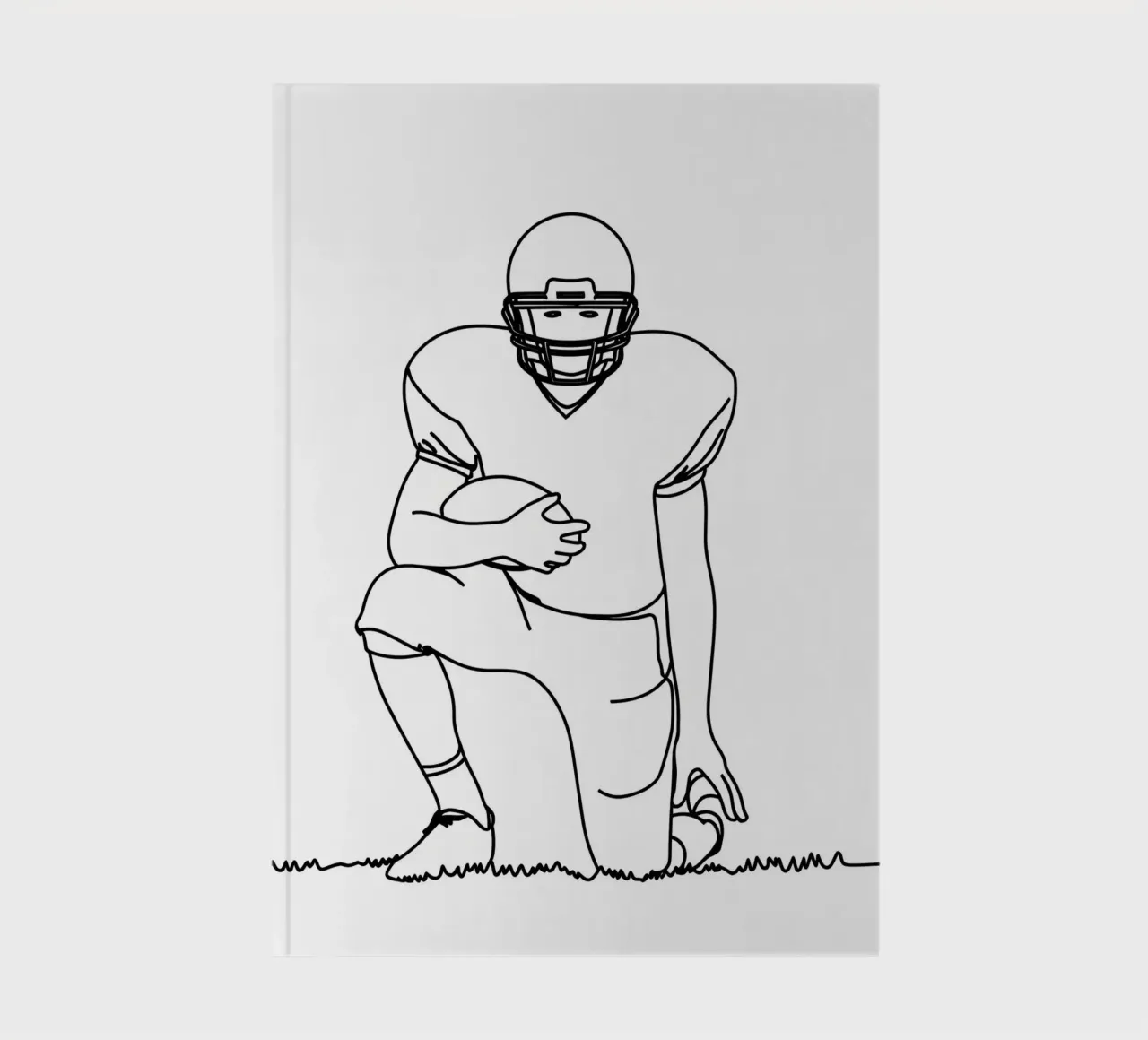 Football Player Ready - Minimalist Line Art notebook by Viv Line Art