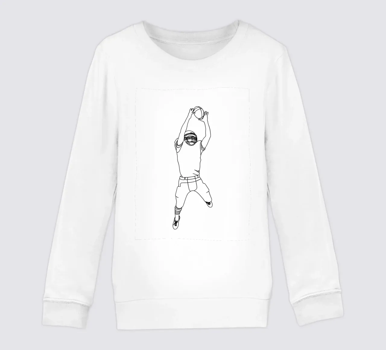 Giocatore di calcio - Line Art minimalista felpa bambino da Viv Line Art