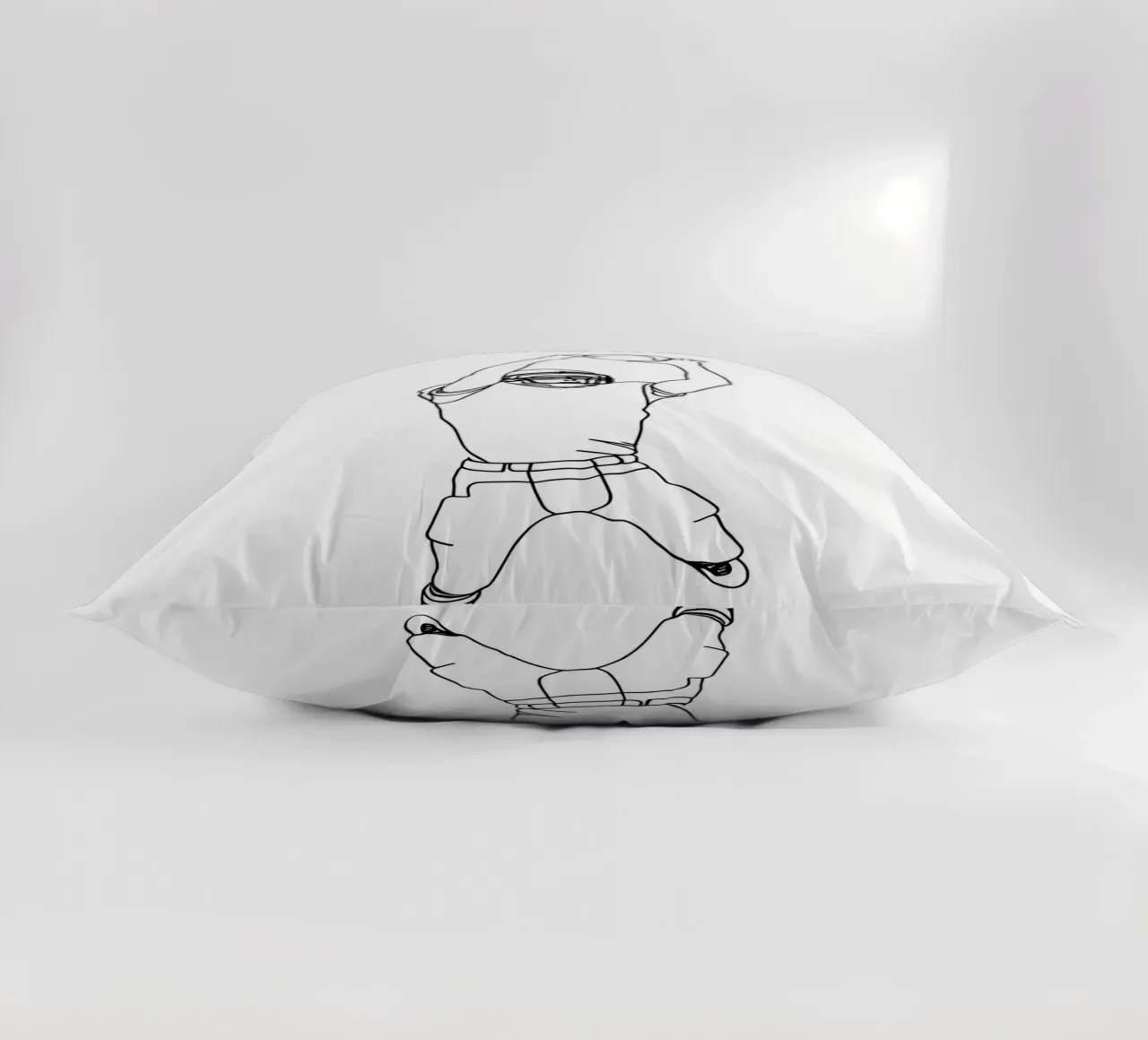 Giocatore di calcio - Line Art minimalista cuscino da Viv Line Art
