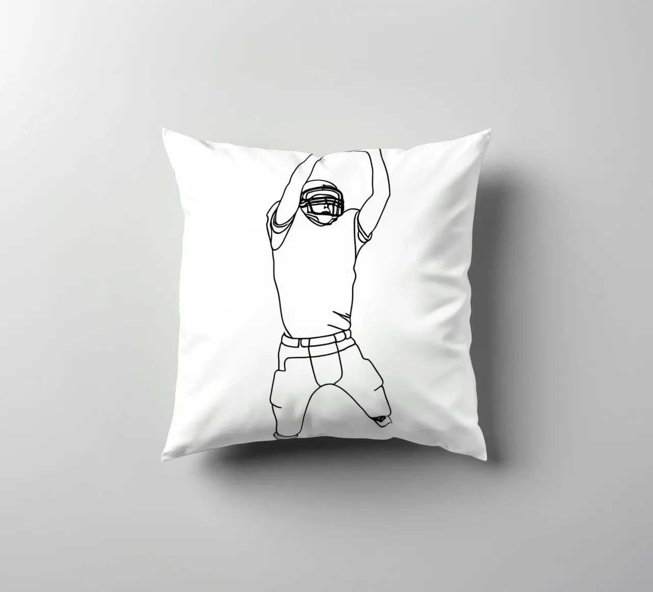 Giocatore di calcio - Line Art minimalista cuscino da Viv Line Art
