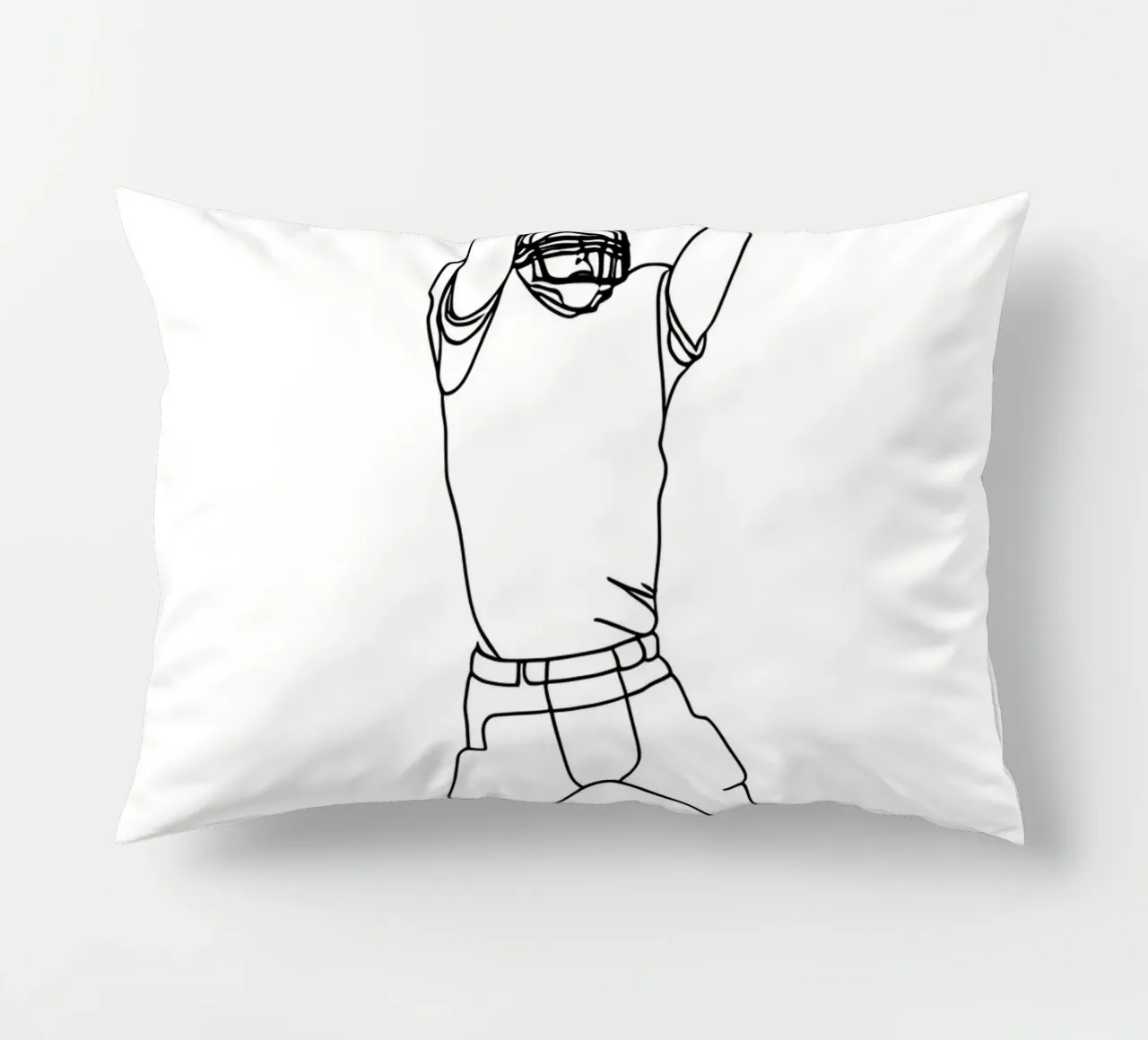 Giocatore di calcio - Line Art minimalista cuscino da Viv Line Art
