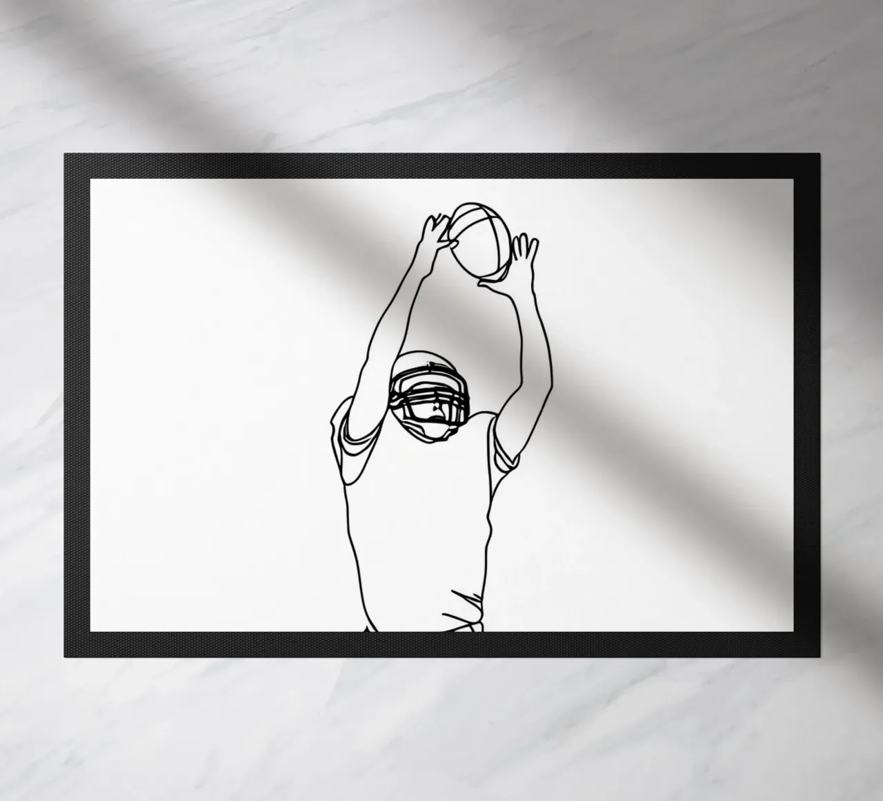 Giocatore di calcio - Line Art minimalista zerbino da Viv Line Art