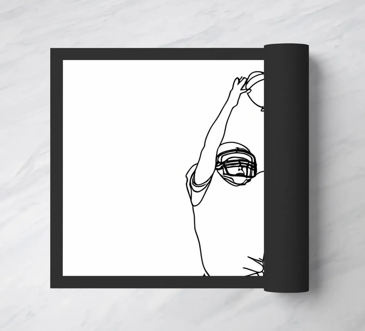 Giocatore di calcio - Line Art minimalista zerbino da Viv Line Art